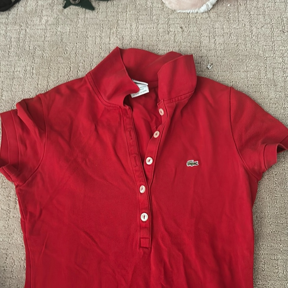 Lacoste Red slim polo shirt